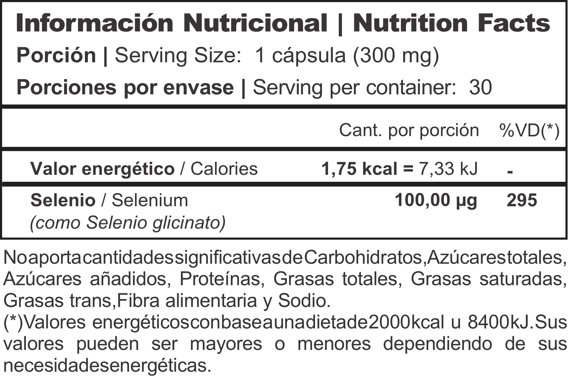 Informacion nutricional